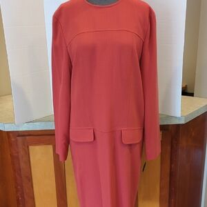 Chetta B Sherrie Bloom/P Noviello Dark RoseLong Sleeve Sheath Dress. Size 12.